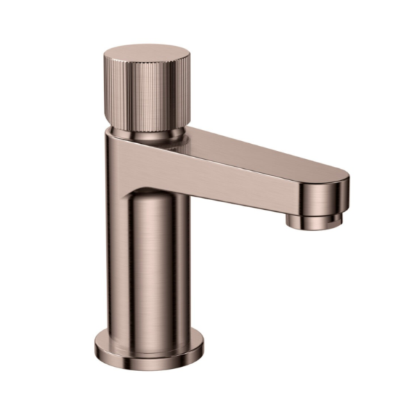 Fluted Koko Mini Basin Mixer Tap - Brushed Bronze
