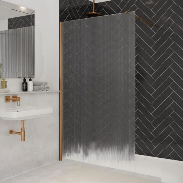 Merlyn Fluted Wetroom Panel 700mm - Available in 4 Colours - Brushed Bronze