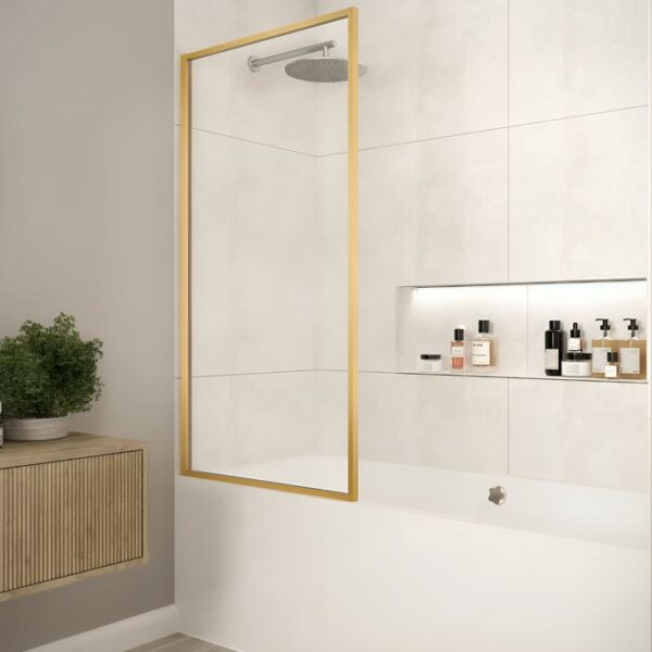 Merlyn Fixed Framed Bath Screen 800 x 1500 - Available In 3 Colours - Image 2