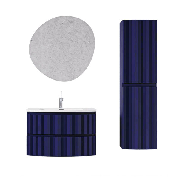 Giavani Valentina Navy Blue Tall Storage Unit 1500mm - Image 2