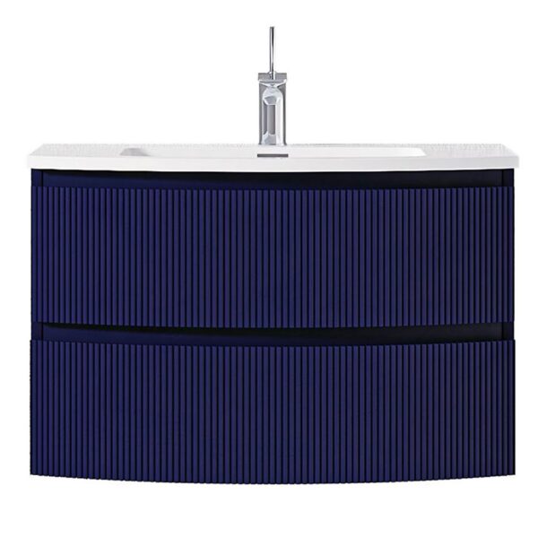 Giavani Valentina Fluted 800mm Navy Blue Wall Hung Basin Unit