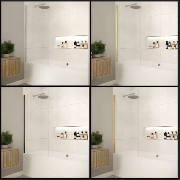 Merlyn Fixed Single Square Bath Screen 800 x 1500 - Available in 4 Colours