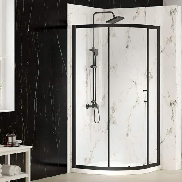 Merlyn Offset Quadrant Enclosure 1200 x 900mm – Available In 3 Colours - Matt Black