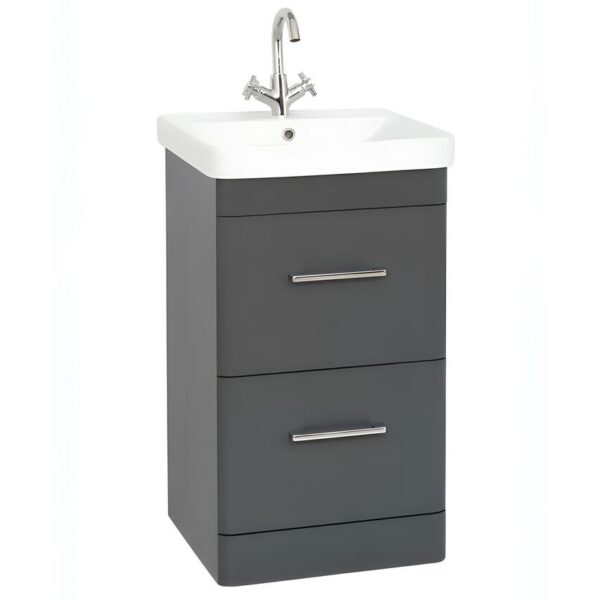 Kartell Kvit Options 24 Cool Grey Bathroom Drawer Unit With Basin 500mm