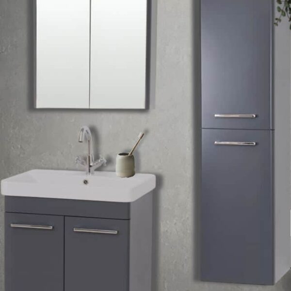 Kartell Kvit Options 24 Cool Grey Bathroom Mirror Cabinet 500mm - Image 2