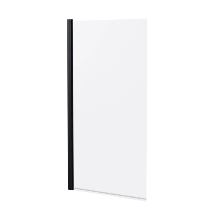 Modern Sqaure Single Ended Bath & Black Shower Screen Bundle Set - Image 2