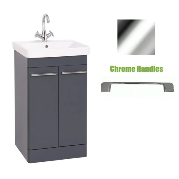 Kartell Kvit Options 24 Cool Grey Bathroom Door Unit With Basin 500mm - Chrome