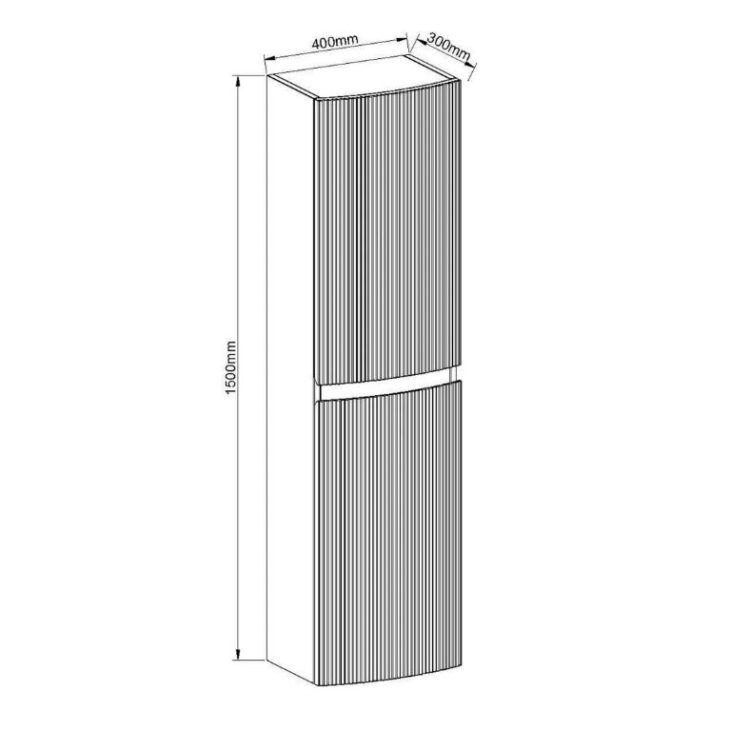 Giavani Valentina Navy Blue Tall Storage Unit 1500mm - Image 3