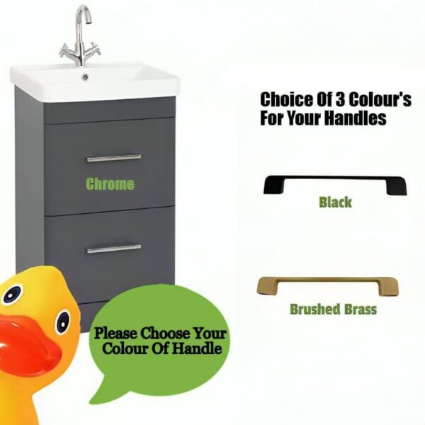 Kartell Kvit Options 24 Cool Grey Bathroom Drawer Unit With Basin 600mm - Image 2