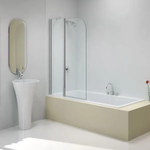 Merlyn 2 Panel Folding Curved Shower Bath Screen 900 x 1500mm