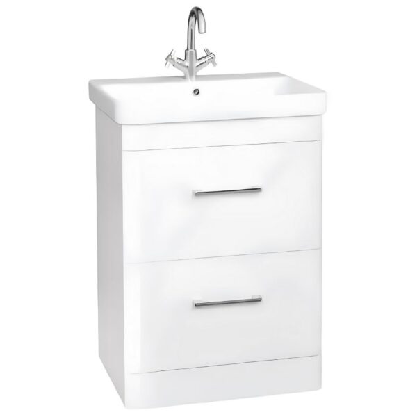 Kartell Kvit Options 24 White Bathroom Drawer Unit With Basin 600mm