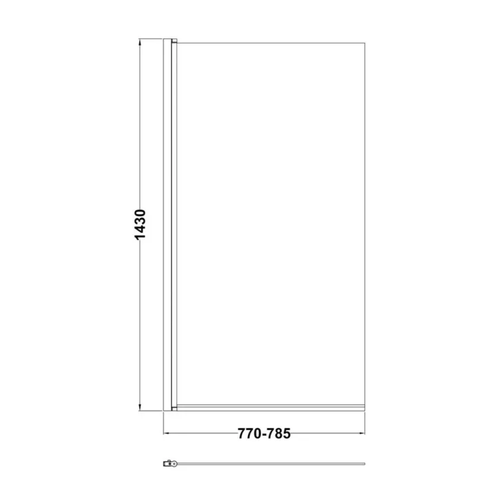 Modern Sqaure Single Ended Bath & Black Shower Screen Bundle Set - Image 5