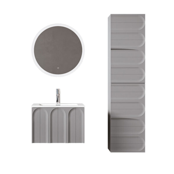 Giavani Serena Mid Grey Wall Hung Basin Unit 600mm - Image 2