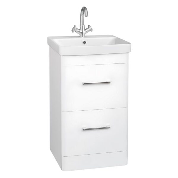 Kartell Kvit Options 24 White Bathroom Drawer Unit With Basin 500mm