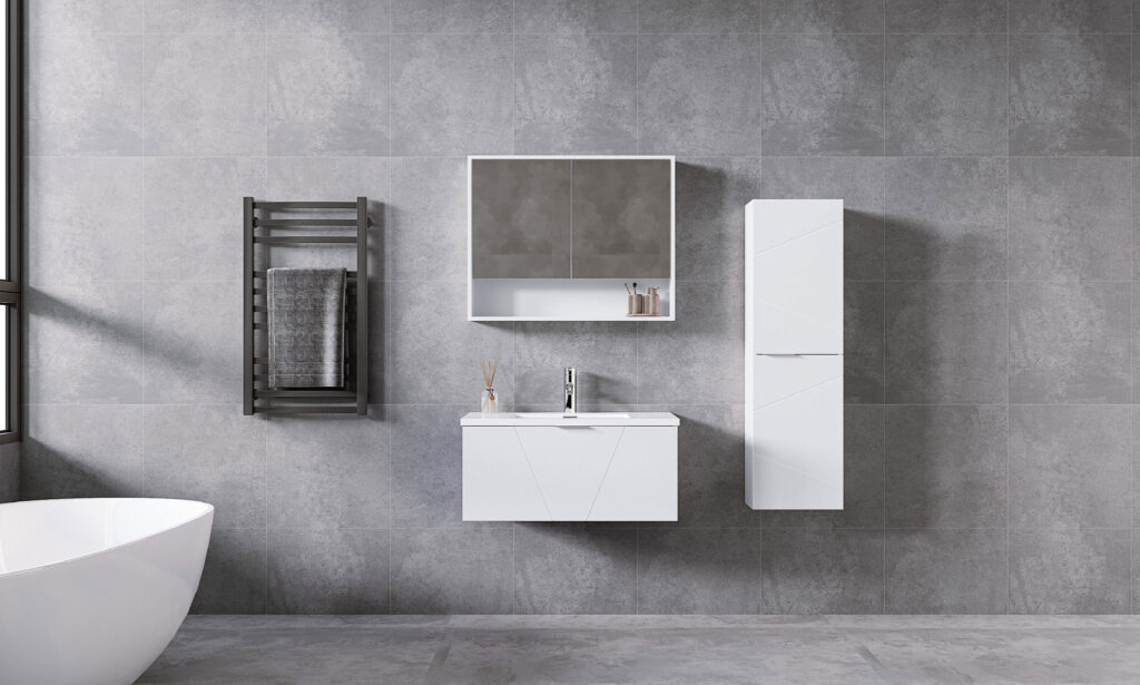 Giavani Azzurra 800mm White Wall Hung Basin Unit - Image 2