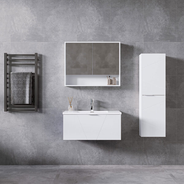 Giavani Azzurra 800mm White Wall Hung Basin Unit - Image 2