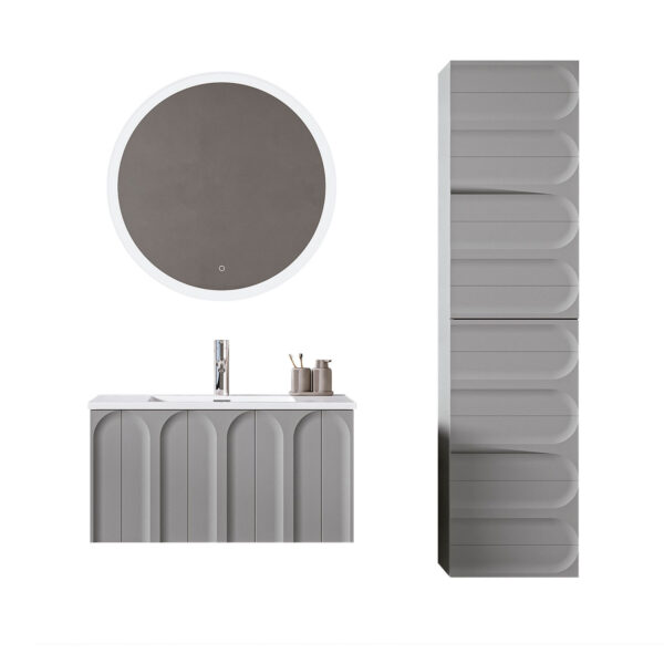 Giavani Serena Mid Grey Wall Hung Basin Unit 800mm - Image 3