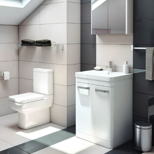 Kartell Kvit Options 24 White Bathroom Door Unit With Basin 600mm - Image 2