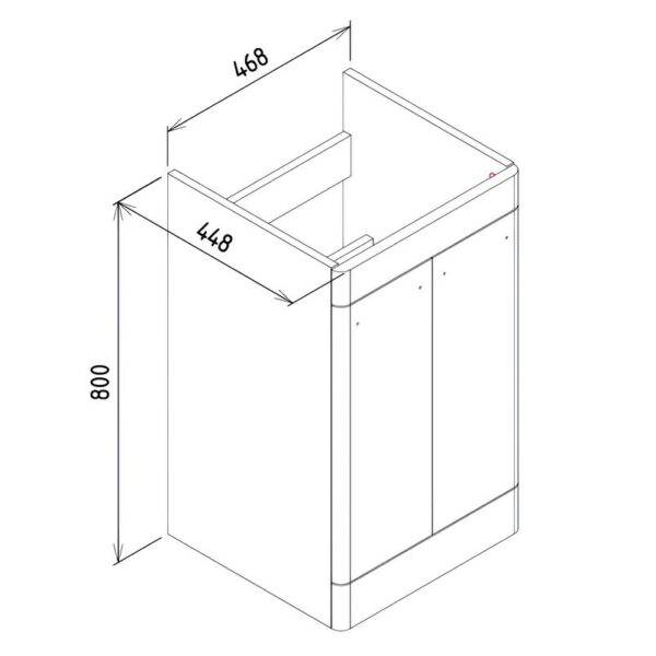Kartell Kvit Options 24 Cool Grey Bathroom Drawer Unit With Basin 500mm - Image 5