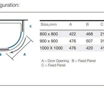 Merlyn Quadrant Enclosure 800mm x 800mm - Available In 3 Colours - Image 4