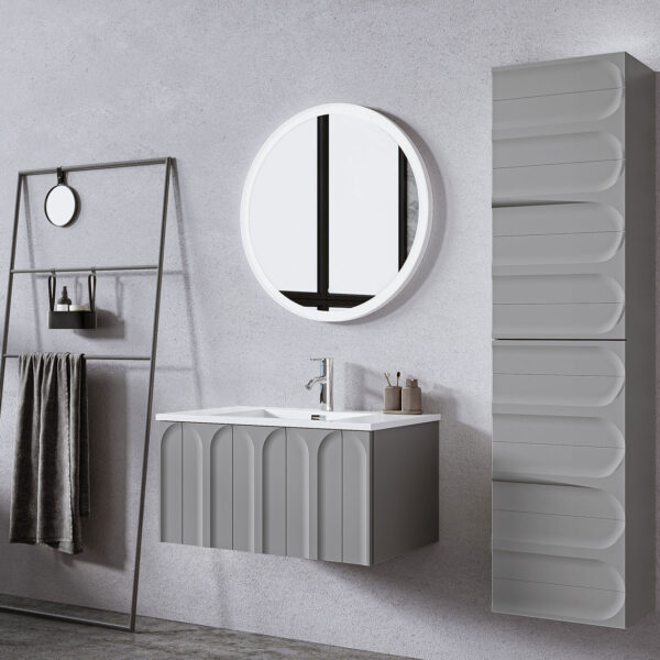 Giavani Serena Mid Grey Wall Hung Basin Unit 800mm - Image 2