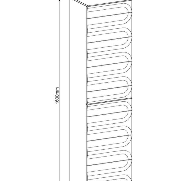 Giavani Serena Matt Black Bathroom Tall Unit Wall Hung 1500X400X300mm - Image 3