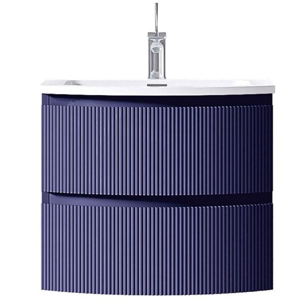 Giavani Valentina Fluted 600mm Navy Blue Unit Wall Hung Basin Unit