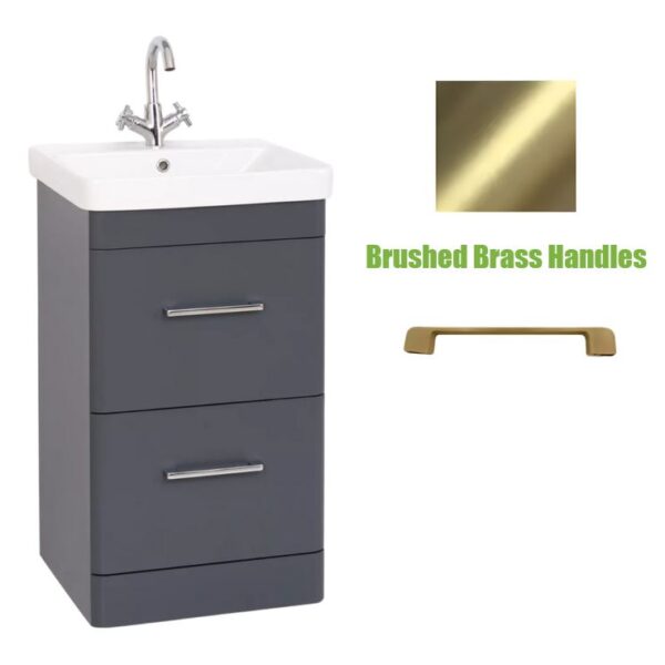 Kartell Kvit Options 24 Cool Grey Bathroom Drawer Unit With Basin 500mm - Brushed Brass