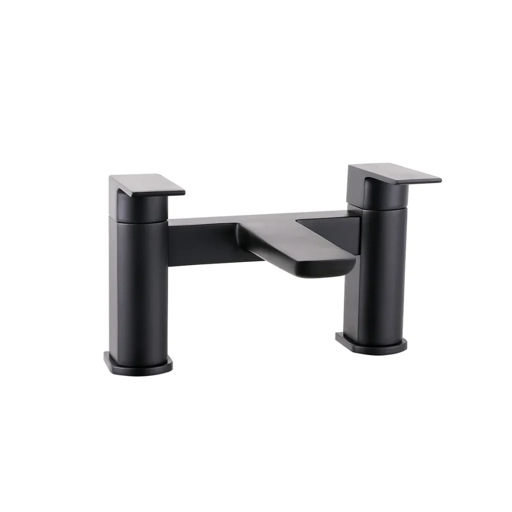 Matt Black Bath Shower Suite With Bath Filler and Shower Screen - Image 5