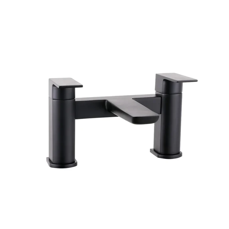 Matt Black Bath Shower Suite With Bath Filler and Shower Screen - Image 5