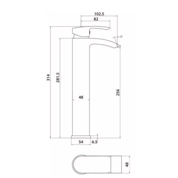 Sognare Belini Matt Black Tall Mono Basin Mixer Tap - Image 3