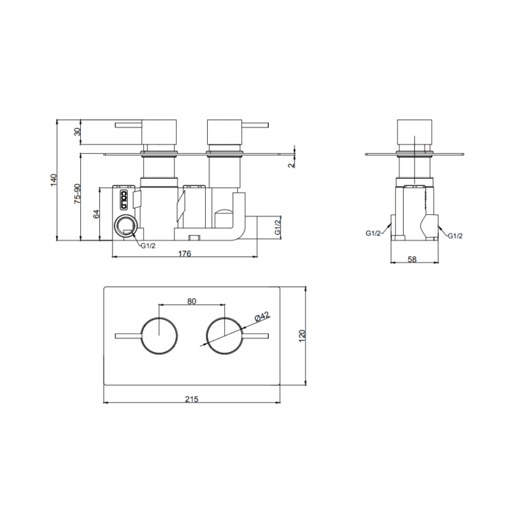 Ottone Brushed Brass Round Valve and Parking bracket Head Only - Image 6
