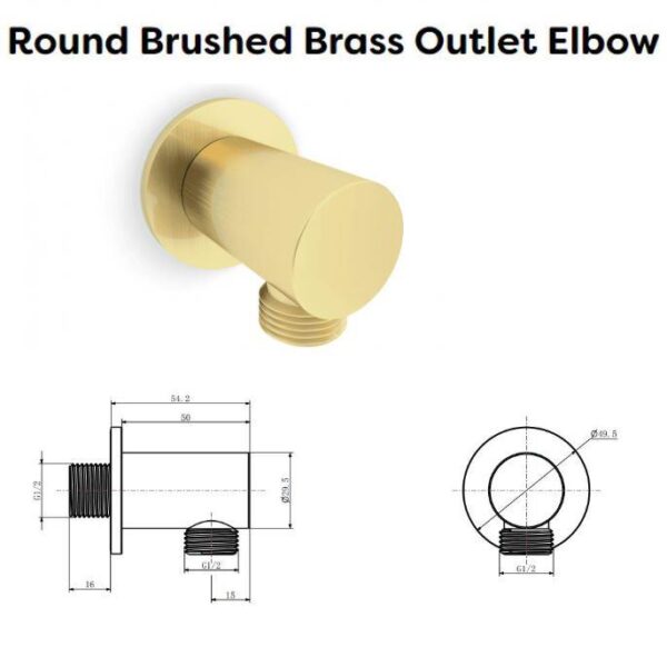 Ottone Brushed Brass Round Valve and Parking bracket Head Only - Image 3