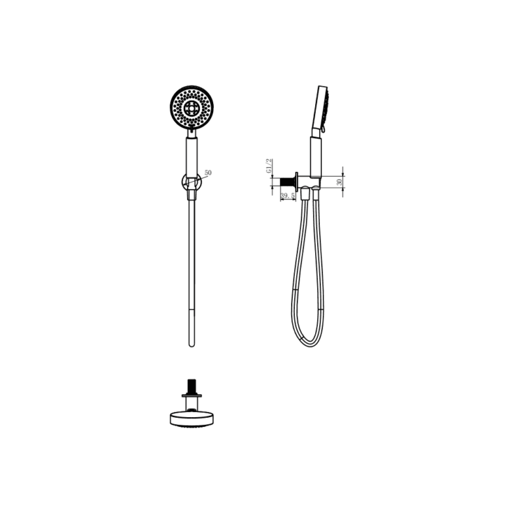 Ottone Brushed Brass Round Valve and Parking bracket Head Only - Image 4