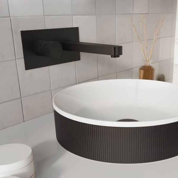 KOKO Matt Black Wall Mounted Mixer Basin Tap - Image 2
