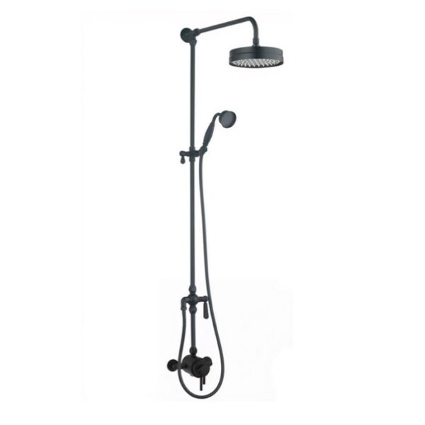 Tailored Bathroom Traditional Modern Overhead Shower Kit – Matt Black