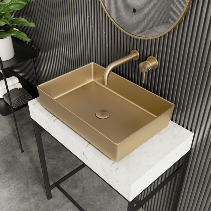 Sognare Core Metal Countertop Brushed Brass Basin - Image 2