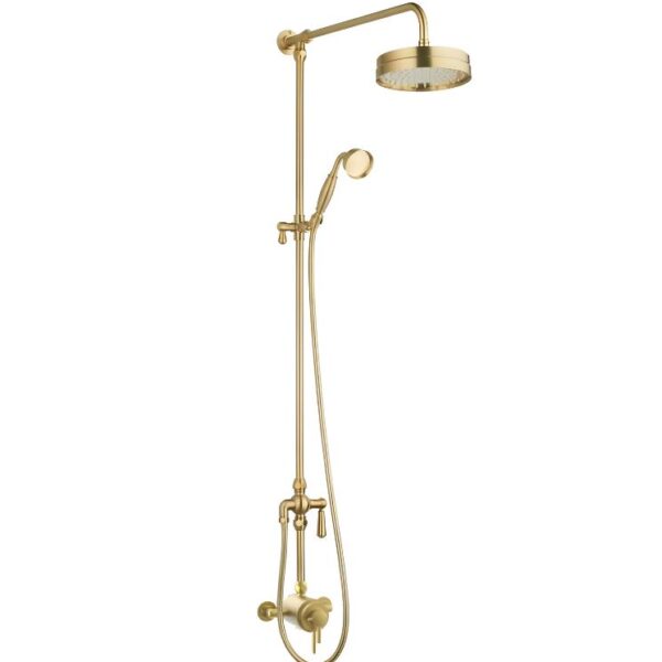 Tailored Bathroom Traditional Modern Overhead Shower Kit – Brushed Brass