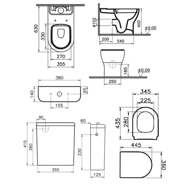 Kvit Eklipse Round Rimless Close Coupled Toilet & Soft Close Seat - Image 4