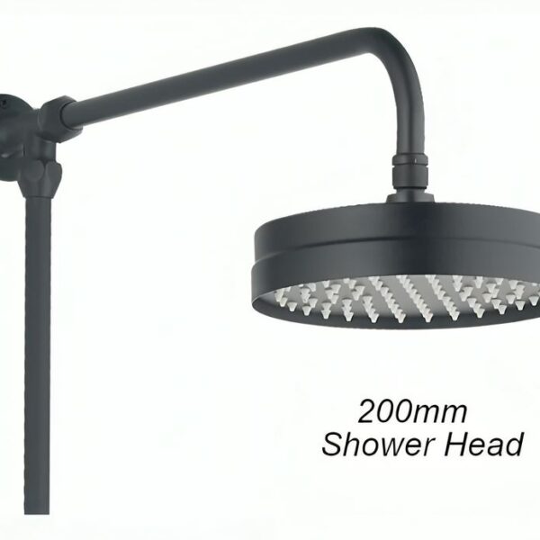 Tailored Bathroom Traditional Modern Overhead Shower Kit – Matt Black - Image 4
