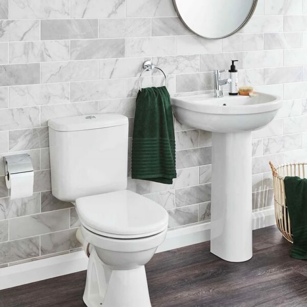 Milton White Toilet & Basin Bathroom Set - Image 2