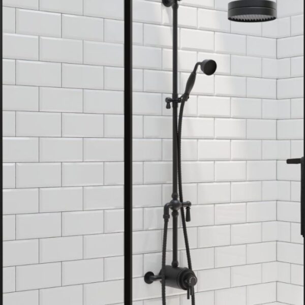 Tailored Bathroom Traditional Modern Overhead Shower Kit – Matt Black - Image 2