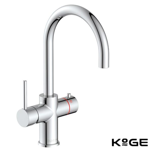 Sognare Chrome KoGE 3-in-1 Swan Spout Boiling Tap - With Hot Water Tank & Filtration Kit