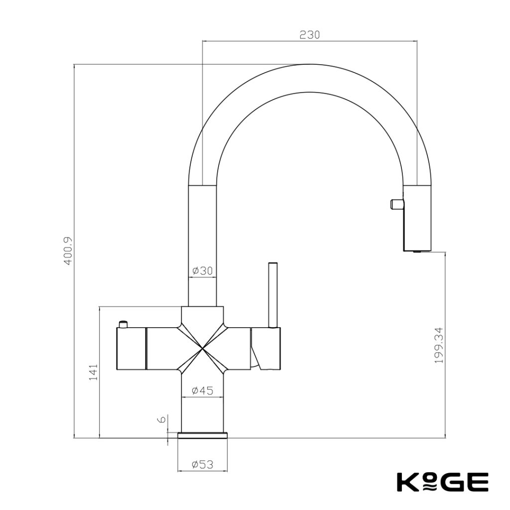 Scudo Chrome KoGE 4-in-1 Swan Pull Out Spout Boiling Tap - With Hot Water Tank & Filtration Kit - Image 3