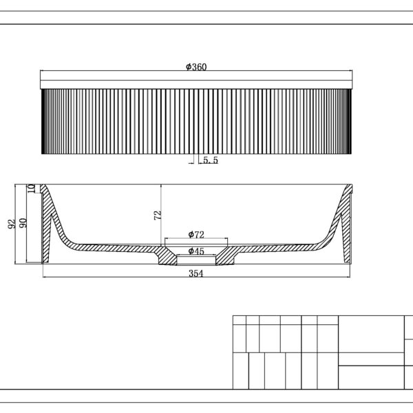 Sognare KOKO Matt Black Fluted Countertop Basin - Image 3