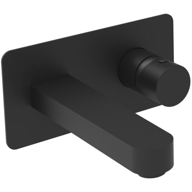 KOKO Matt Black Wall Mounted Mixer Basin Tap