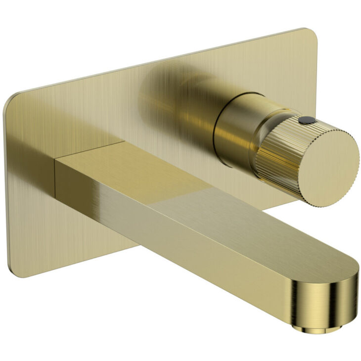 KOKO Brushed Brass Wall Mounted Mixer Basin Tap