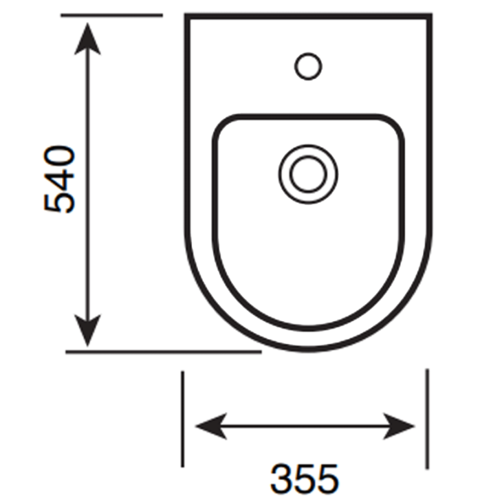 Kartell Eklipse Round Back to Wall Bidet - 1 Tap Hole - Image 2