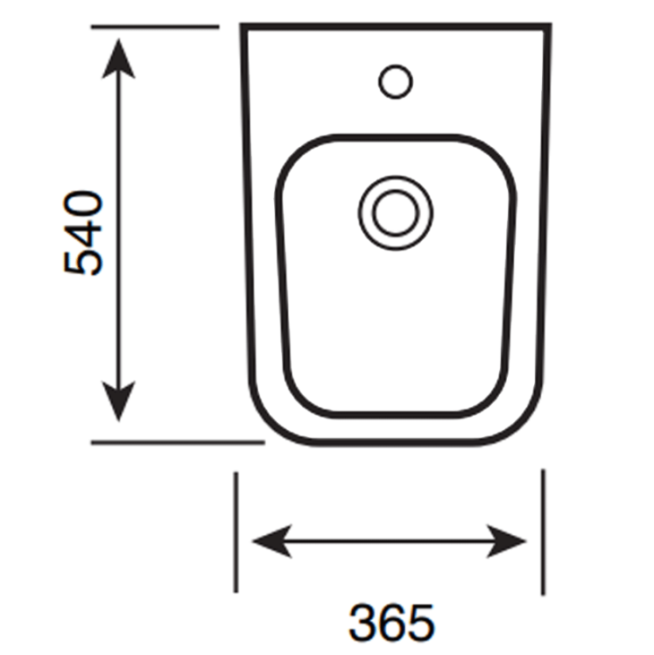 Kartell Eklipse Square Back to Wall Bidet - 1 Tap Hole - Image 2