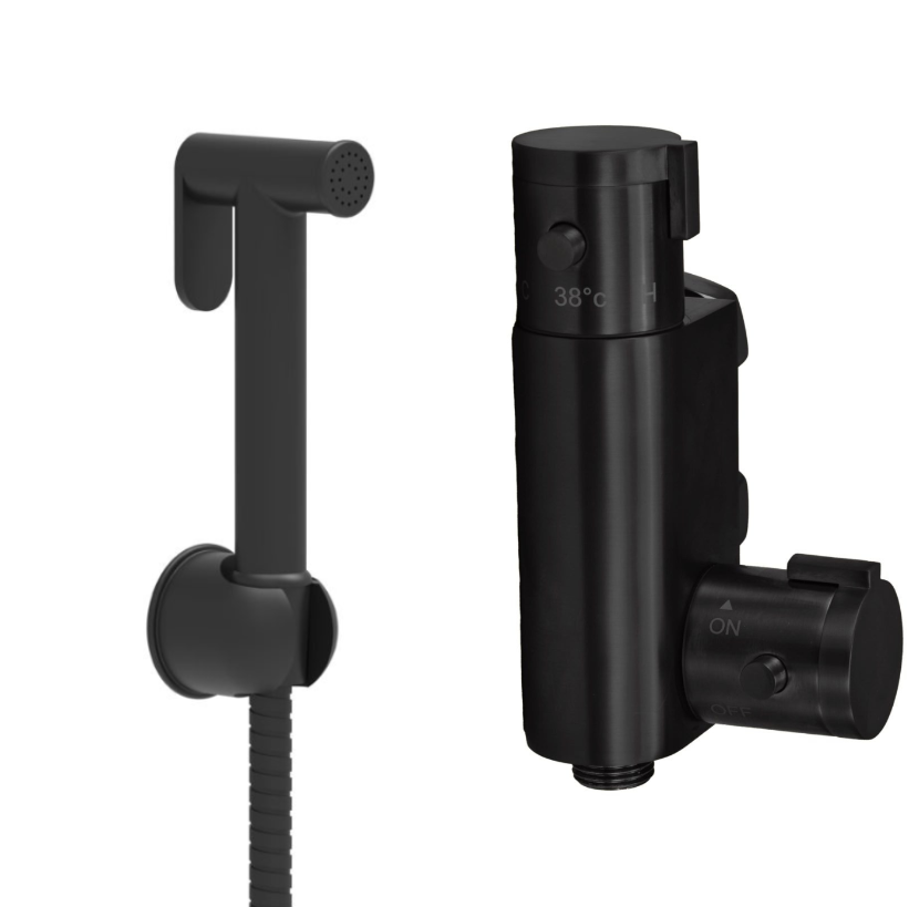 Sognare Douche Vertical Bar Valve & Handset - Matt Black
